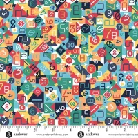 Makower Orbit Multicoloured Countdown Print FQ 