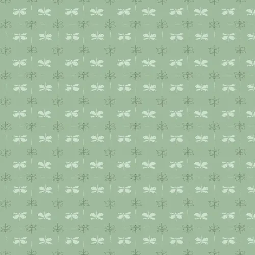 Meadow Walk Green Teal Butterfly Print 