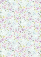 Lewis & Irene Pressed Flowers Teal Floral Busy Print 