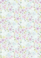Lewis & Irene Pressed Flowers Teal Floral Busy Print 