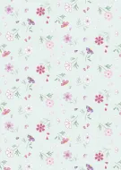 Lewis & Irene Pressed Flowers Teal Floral Print 